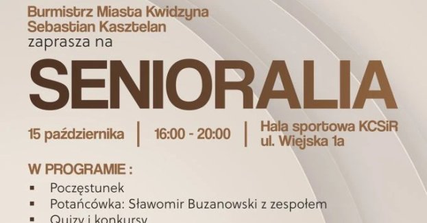 Kwidzyńscy seniorzy spotkają się 15 października na Senioraliach 2026. Wydarzenie odbędzie się w godzinach 16:00–20:00 w hali sportowej KCSiR przy ul. Wiejskiej 1a w Kwidzynie.